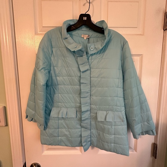 Patty Kim Quilted Blue Jacket with Gross-grain Ribbon Details - NWT